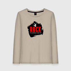 Лонгслив хлопковый женский Rock forever, цвет: миндальный