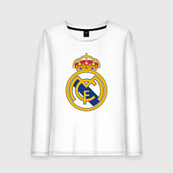 Лонгслив хлопковый женский Real madrid fc sport, цвет: белый
