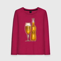 Лонгслив хлопковый женский Светлое пенное, цвет: маджента
