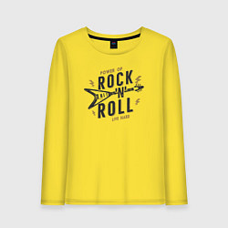 Лонгслив хлопковый женский Power of rock n roll, цвет: желтый