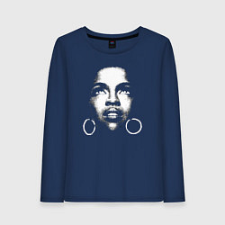 Лонгслив хлопковый женский Lauryn Hill, цвет: тёмно-синий