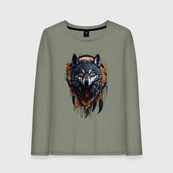Женский лонгслив Волк и ловец снов