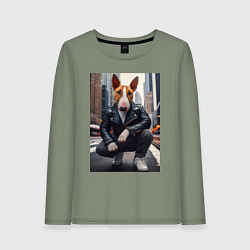 Женский лонгслив Булли на улице Нью-Йорка - нейросеть