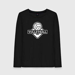 Лонгслив хлопковый женский Volleyball club, цвет: черный