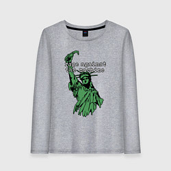 Лонгслив хлопковый женский Rage Against - statue of liberty, цвет: меланж