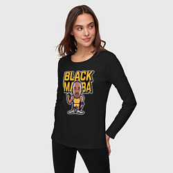 Лонгслив хлопковый женский Kobe black mamba, цвет: черный — фото 2