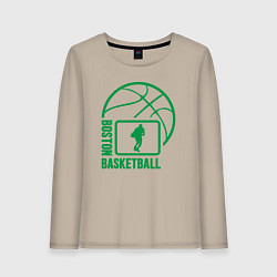 Лонгслив хлопковый женский Boston basketball, цвет: миндальный