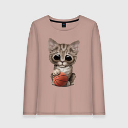 Женский лонгслив Котик баскетболист