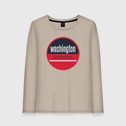 Лонгслив хлопковый женский Washington basketball, цвет: миндальный