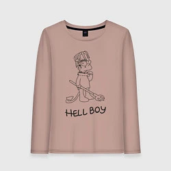 Лонгслив хлопковый женский Bart hellboy Lill Peep, цвет: пыльно-розовый
