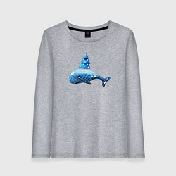 Женский лонгслив Кит и елка