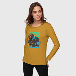 Лонгслив хлопковый женский Dark Speakerman, цвет: горчичный — фото 2