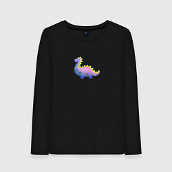Женский лонгслив Неоновый фиолетовый динозавр