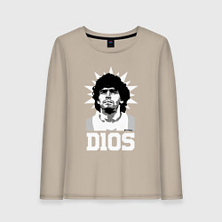 Лонгслив хлопковый женский Dios Diego Maradona, цвет: миндальный