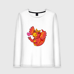 Лонгслив хлопковый женский Сирена - любовь, цвет: белый