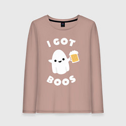 Лонгслив хлопковый женский I got boos, цвет: пыльно-розовый