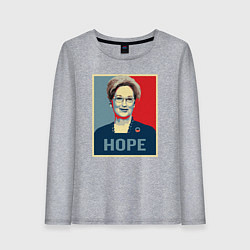 Лонгслив хлопковый женский Мерил Стрип надежда, цвет: меланж