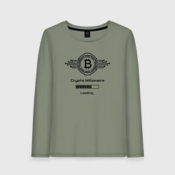 Женский лонгслив Биткоин символ миллионер
