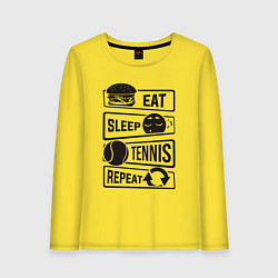 Лонгслив хлопковый женский Есть спать теннис, цвет: желтый