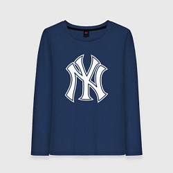 Лонгслив хлопковый женский New York yankees - baseball logo, цвет: тёмно-синий