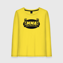 Лонгслив хлопковый женский Martial arts, цвет: желтый