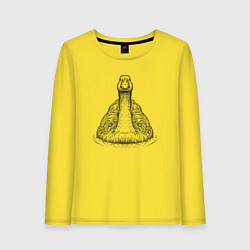 Лонгслив хлопковый женский Утка анфас, цвет: желтый