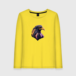 Лонгслив хлопковый женский Иллюстрация орла, цвет: желтый