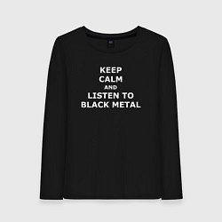 Лонгслив хлопковый женский Listen to Black Metal, цвет: черный