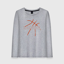 Лонгслив хлопковый женский Мяч для баскетбола, цвет: меланж