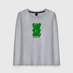 Женский лонгслив Мармеладный зеленый медвежонок - do not eat