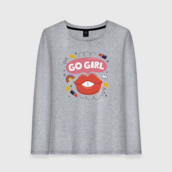 Женский лонгслив Go girl lips