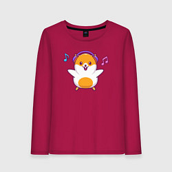 Женский лонгслив Музыкальный хомяк