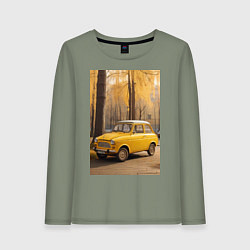 Женский лонгслив Желтый ретро автомобиль
