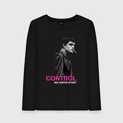 Лонгслив хлопковый женский Joy Division - Control film, цвет: черный