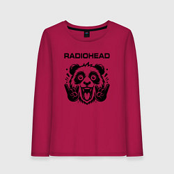 Лонгслив хлопковый женский Radiohead - rock panda, цвет: маджента