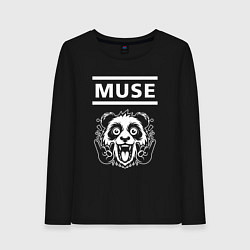 Лонгслив хлопковый женский Muse rock panda, цвет: черный