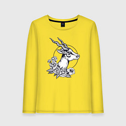 Женский лонгслив Антилопа и цветы