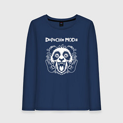 Лонгслив хлопковый женский Depeche Mode rock panda, цвет: тёмно-синий