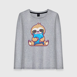Женский лонгслив Ленивец с подушкой