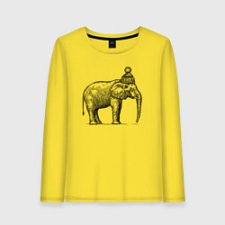 Лонгслив хлопковый женский Слону холодно, цвет: желтый