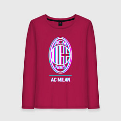 Женский лонгслив AC Milan FC в стиле glitch