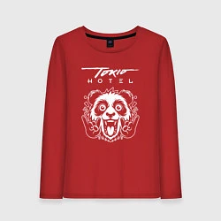 Лонгслив хлопковый женский Tokio Hotel rock panda, цвет: красный