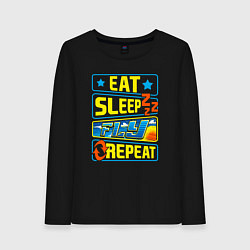 Женский лонгслив Eat sleep fly