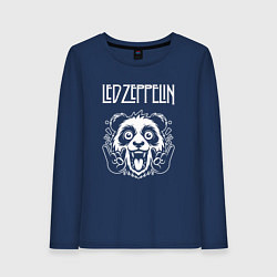 Лонгслив хлопковый женский Led Zeppelin rock panda, цвет: тёмно-синий