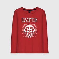 Лонгслив хлопковый женский Led Zeppelin rock panda, цвет: красный