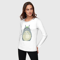 Лонгслив хлопковый женский Neighbor Totoro, цвет: белый — фото 2
