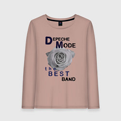 Лонгслив хлопковый женский Depeche Mode - best of band, цвет: пыльно-розовый