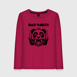 Лонгслив хлопковый женский Iron Maiden - rock panda, цвет: маджента