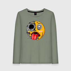 Лонгслив хлопковый женский Гипносмайл emoji, цвет: авокадо