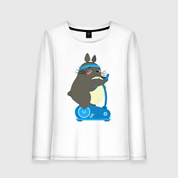 Лонгслив хлопковый женский Тоторо спортсмен, цвет: белый